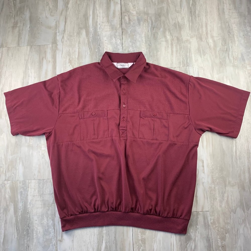 Classic by Palmland Vintage 1980 Golf Shirt Burgundy Size 3XL
